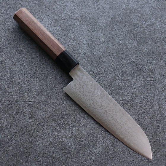 Seisuke VG10 Damascus Santoku 165mm Walnut Handle - Seisuke Knife