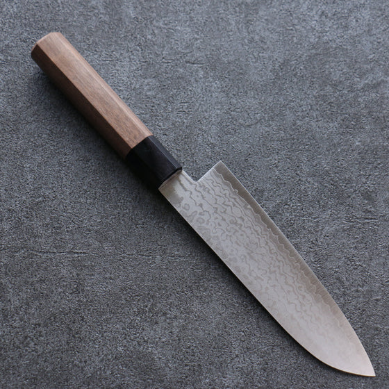 Seisuke VG10 Damascus Santoku 165mm Walnut Handle - Seisuke Knife