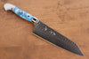 Yu Kurosaki Senko Ei SG2 Hammered Santoku 165mm Blue white Acrylic Handle - Seisuke Knife - Slide 1