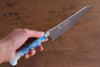 Yu Kurosaki Senko Ei SG2 Hammered Santoku 165mm Blue white Acrylic Handle - Seisuke Knife - Slide 7