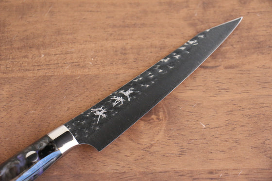 Yu Kurosaki Senko Ei SG2 Hammered Petty-Utility 130mm Black Acrylic Handle - Seisuke Knife