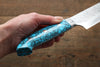 Takeshi Saji SRS13 Hammered Gyuto 210mm Blue Turquoise (Nomura Style) Handle - Seisuke Knife - Slide 7