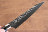 Yu Kurosaki Senko Ei SG2 Hammered Petty-Utility 130mm Black Acrylic Handle - Seisuke Knife - Slide 4