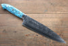 Takeshi Saji SRS13 Hammered Gyuto 210mm Blue Turquoise (Nomura Style) Handle - Seisuke Knife - Slide 1