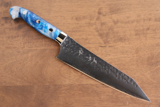 Yu Kurosaki Senko Ei SG2 Hammered Gyuto 180mm Blue white Acrylic Handle - Seisuke Knife