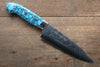 Takeshi Saji SRS13 Hammered Petty-Utility 135mm Blue Turquoise (Nomura Style) Handle - Seisuke Knife - Slide 1