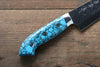 Takeshi Saji SRS13 Hammered Petty-Utility 135mm Blue Turquoise (Nomura Style) Handle - Seisuke Knife - Slide 6