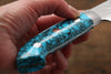 Takeshi Saji SRS13 Hammered Petty-Utility 135mm Blue Turquoise (Nomura Style) Handle - Seisuke Knife - Slide 8