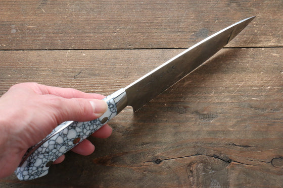 Takeshi Saji SRS13 Hammered Petty-Utility 135mm WhiteBlack Stone Handle - Seisuke Knife