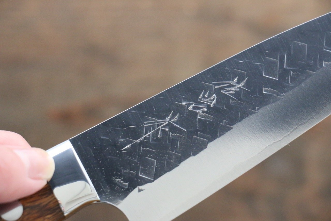 Takeshi Saji SRS13 Hammered Petty-Utility 130mm Ironwood Handle - Seisuke Knife