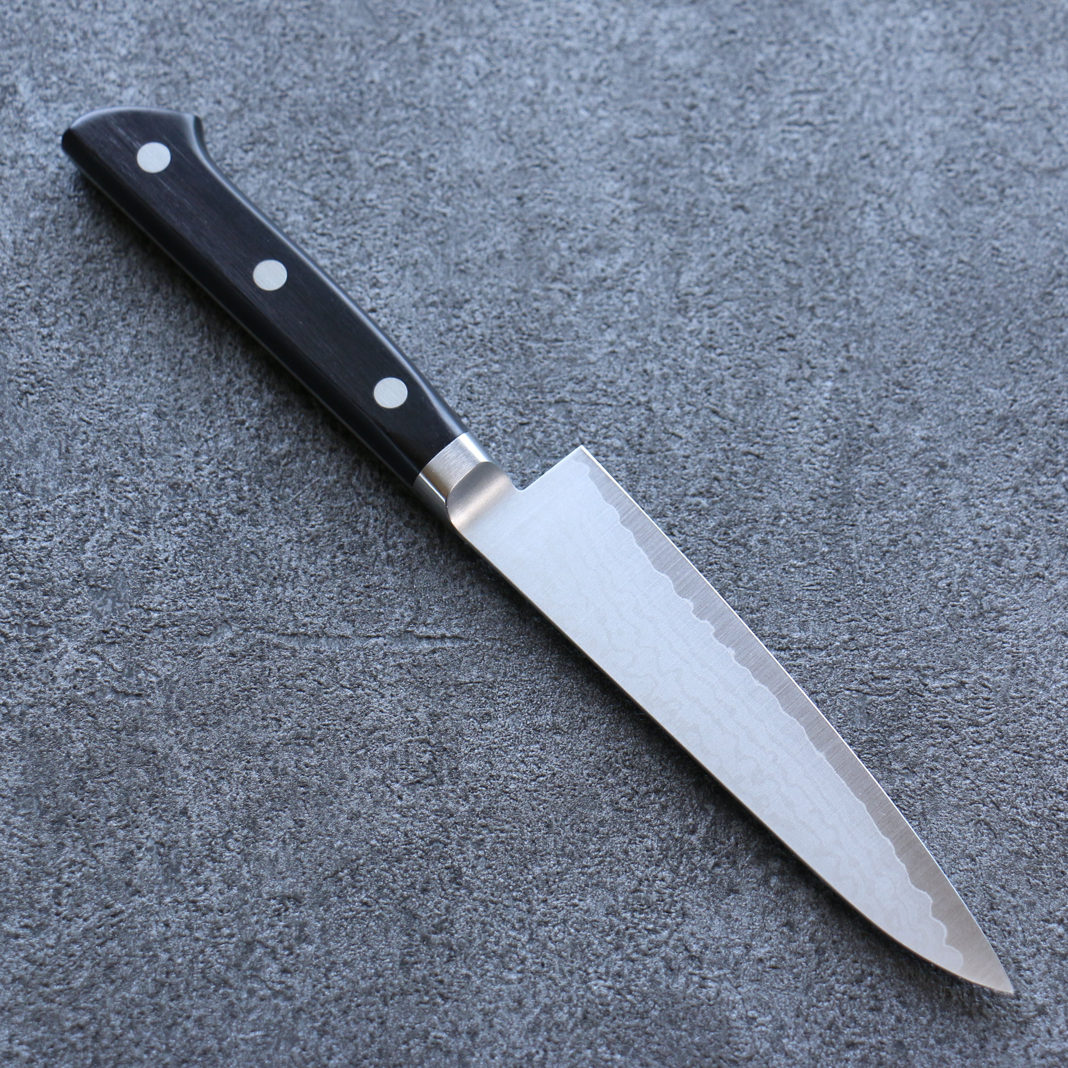 Seisuke VG10 Damascus Petty-Utility 120mm Black Pakka wood Handle - Seisuke Knife