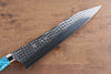 Yu Kurosaki Senko Ei SG2 Hammered Gyuto 240mm Turquoise Handle - Seisuke Knife - Slide 3