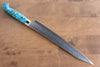 Yu Kurosaki Senko Ei SG2 Hammered Sujihiki 240mm Turquoise Handle - Seisuke Knife - Slide 2