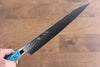 Yu Kurosaki Senko Ei SG2 Hammered Sujihiki 240mm Turquoise Handle - Seisuke Knife - Slide 4