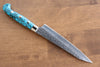 Yu Kurosaki Senko Ei SG2 Hammered Petty-Utility 150mm Turquoise Handle - Seisuke Knife - Slide 2