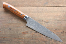  Takeshi Saji SG2 Black Damascus Petty-Utility  150mm Ironwood Handle - Seisuke Knife