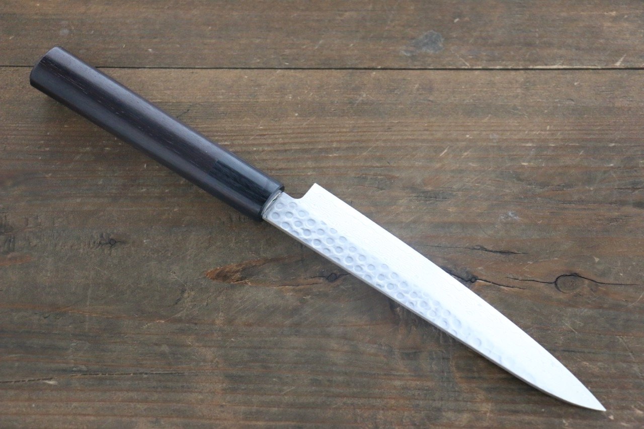 Sakai Takayuki AUS10 45 Layer Damascus Japanese Chef's Petty Knife 150mm with Shitan Handle - Seisuke Knife