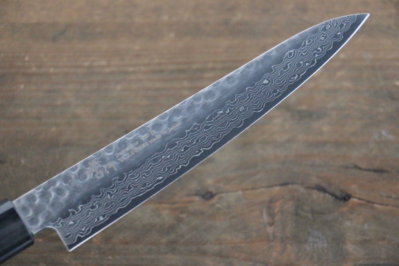 Sakai Takayuki AUS10 45 Layer Damascus Japanese Chef's Petty Knife 150mm with Shitan Handle - Seisuke Knife