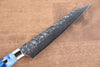 Yu Kurosaki Senko Ei SG2 Hammered Petty-Utility 130mm Blue white Acrylic Handle - Seisuke Knife - Slide 3