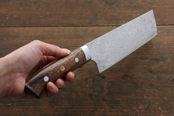 Takeshi Saji SG2 Diamond Finish Nakiri 170mm Ironwood Handle - Seisuke Knife