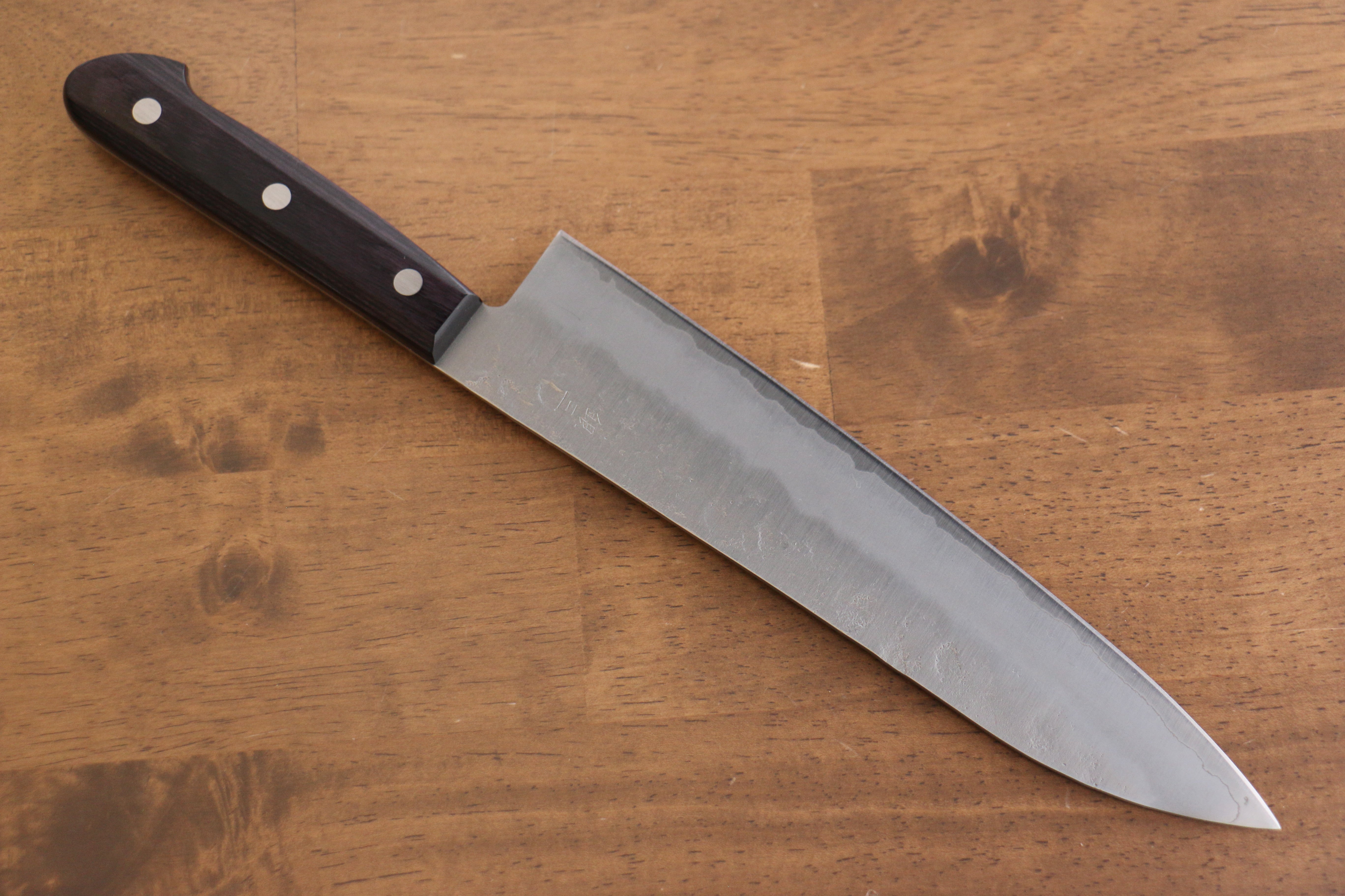 Seisuke Budou Silver Steel No.3 Nashiji Gyuto 210mm Purple Pakka wood Handle - Seisuke Knife