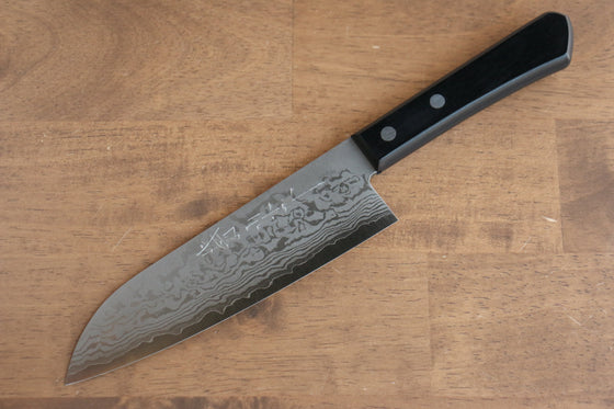 Nao Yamamoto VG10 Damascus Santoku 170mm Black Pakka wood Handle - Seisuke Knife