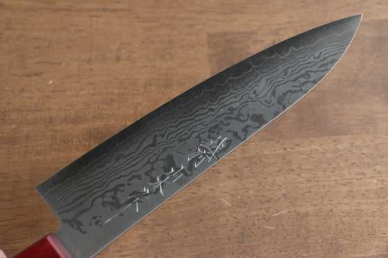 Nao Yamamoto VG10 Damascus Gyuto 180mm Red Pakka wood Handle - Seisuke Knife