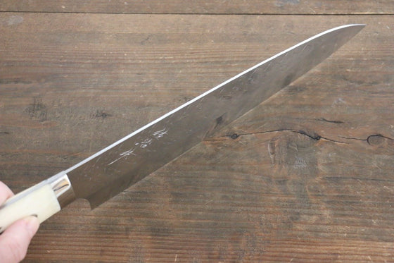 Takeshi Saji SRS13 Hammered Gyuto 240mm Cow Bone Handle - Seisuke Knife