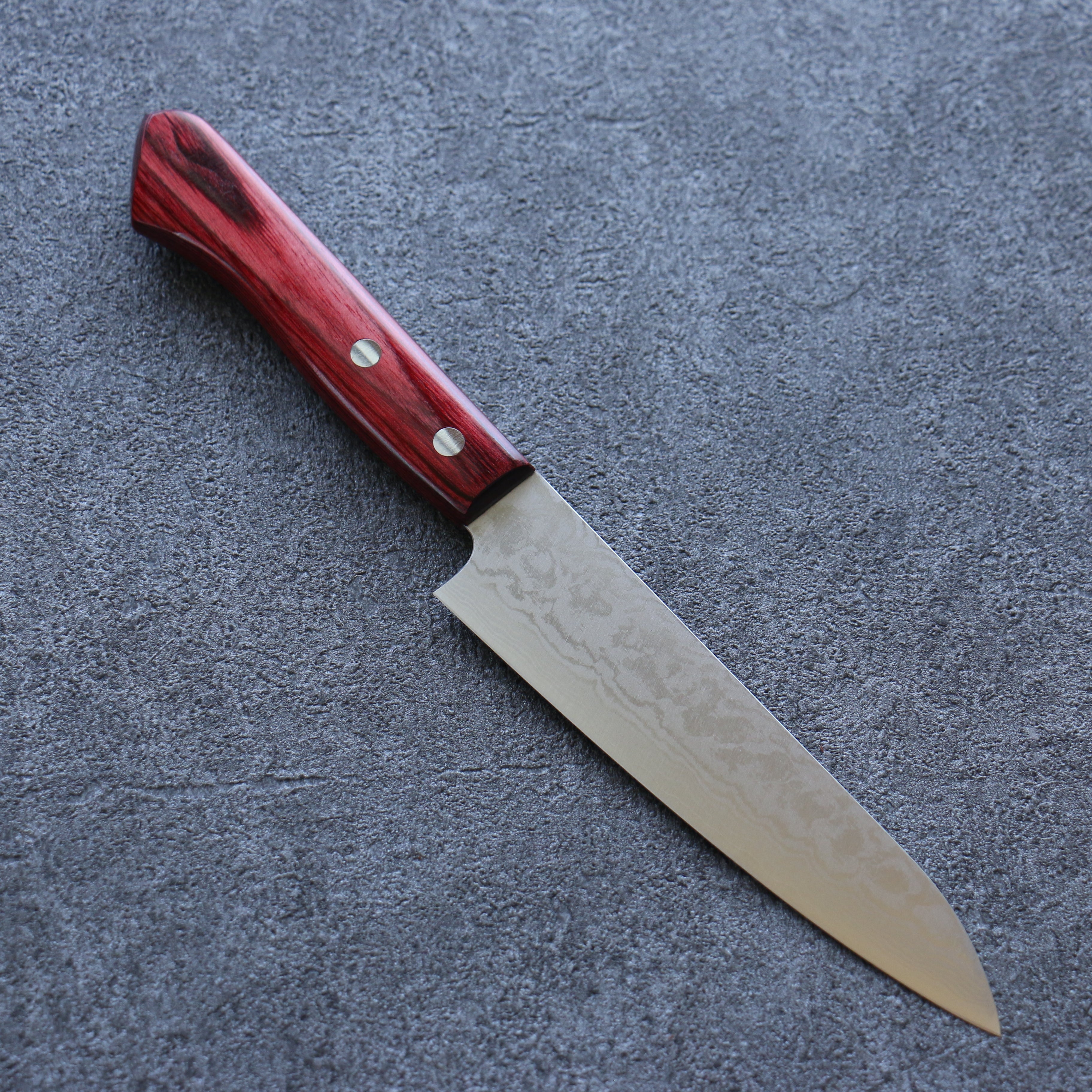 Anryu VG10 Damascus Petty-Utility 130mm Red Pakkawood Handle - Seisuke Knife