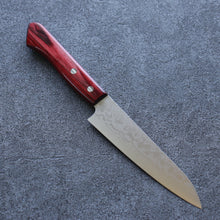  Anryu VG10 Damascus Petty-Utility  135mm Red Pakka wood Handle - Seisuke Knife