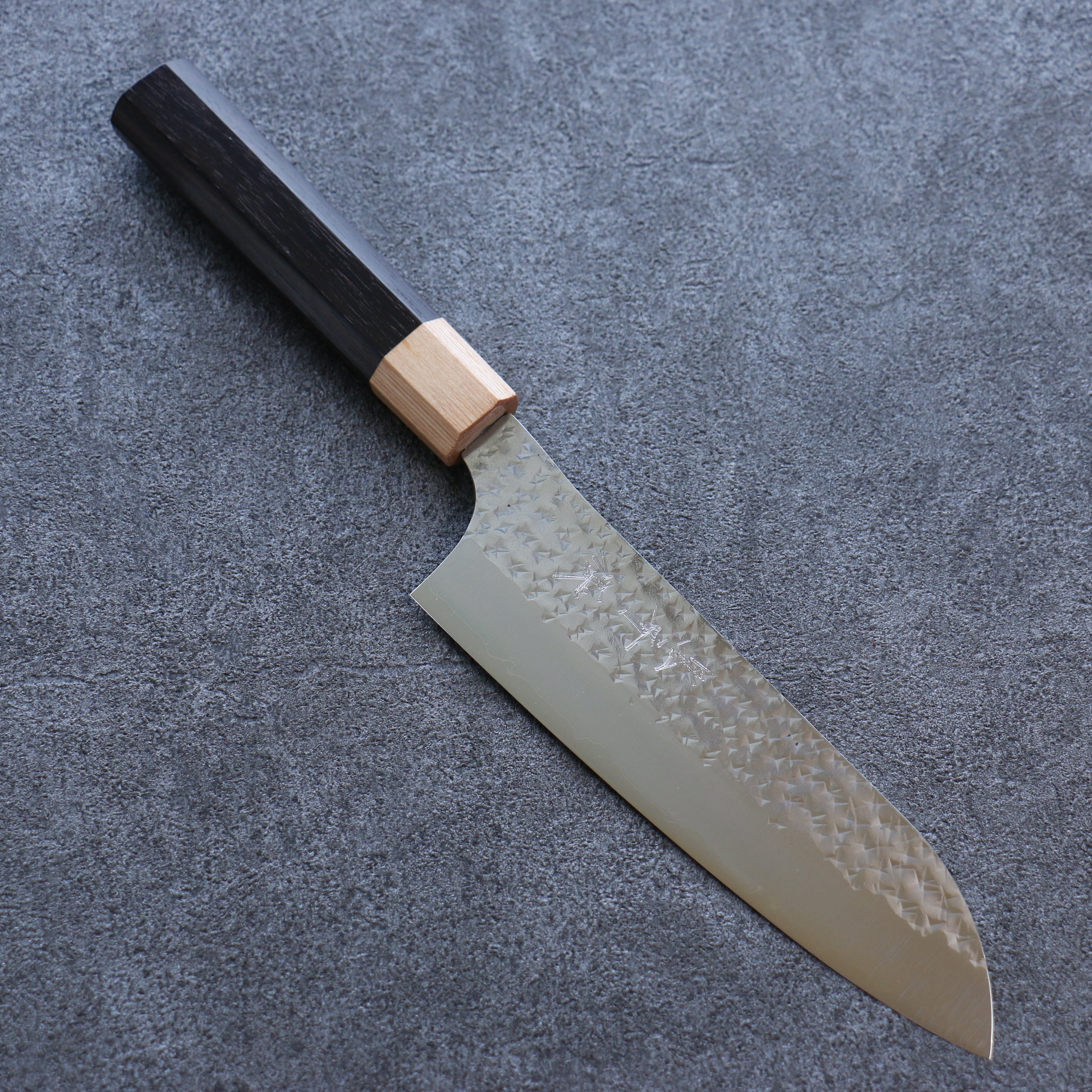 Yu Kurosaki Senko Ei SG2 Hammered Santoku 165mm Shitan Handle - Seisuke Knife