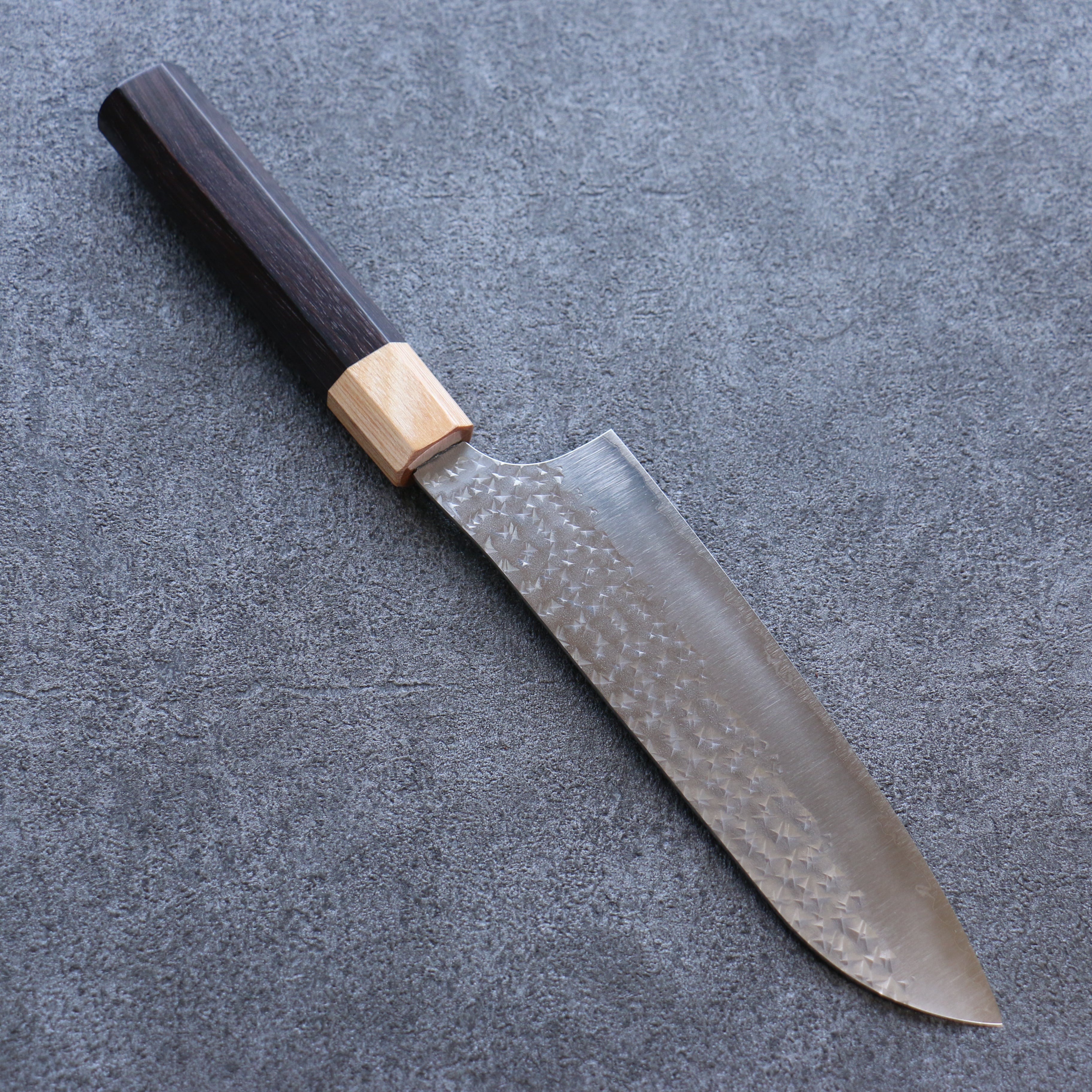 Yu Kurosaki Senko Ei SG2 Hammered Santoku 165mm Shitan Handle - Seisuke Knife
