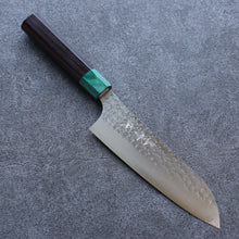  Yu Kurosaki Senko Ei SG2 Hammered Santoku 165mm Shitan (ferrule: Green Pakka wood) Handle - Seisuke Knife