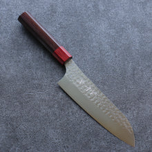  Yu Kurosaki Senko Ei SG2 Hammered Santoku 165mm Shitan (ferrule: Red Pakka wood) Handle - Seisuke Knife