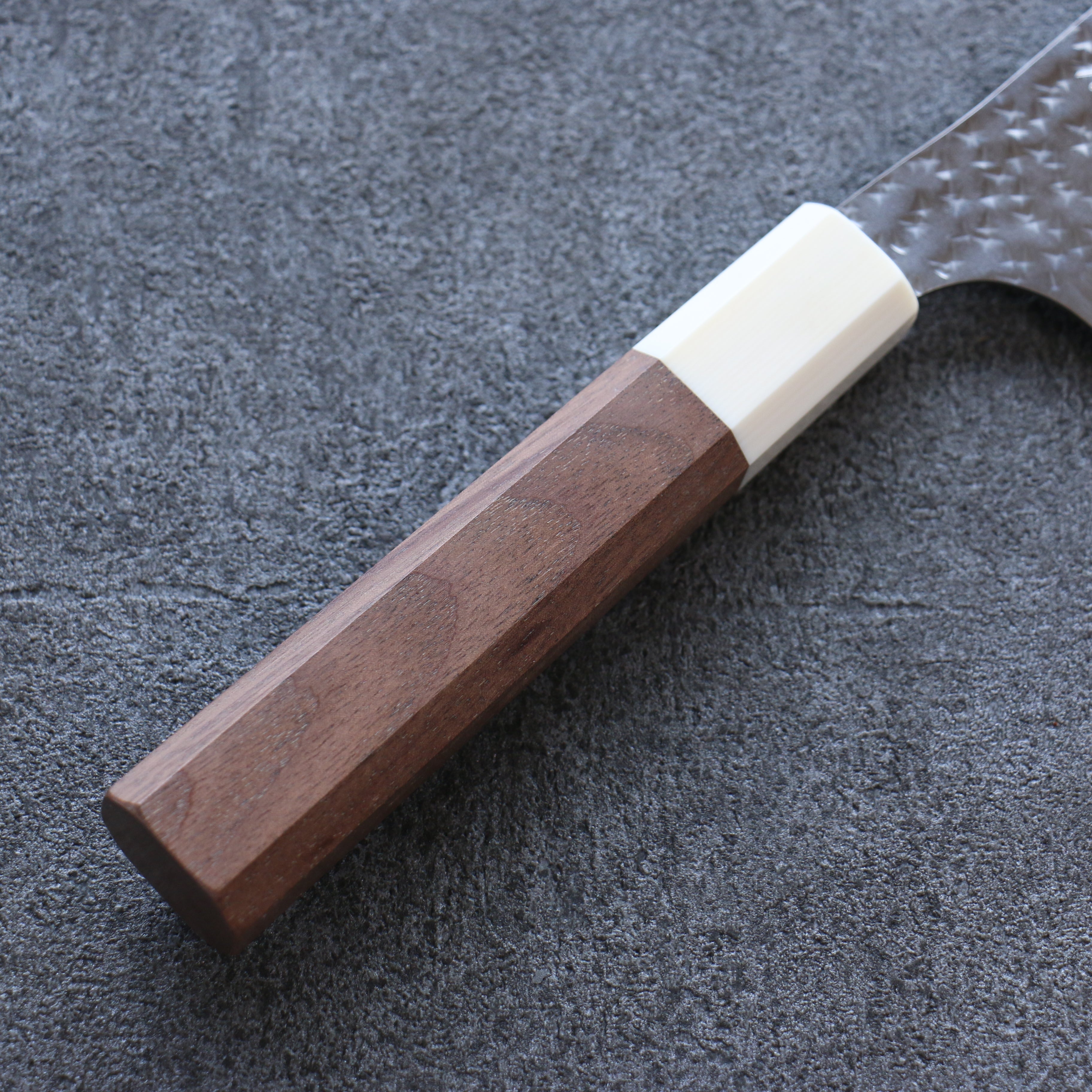 Yu Kurosaki Senko Ei SG2 Hammered Santoku 165mm Walnut Handle - Seisuke Knife