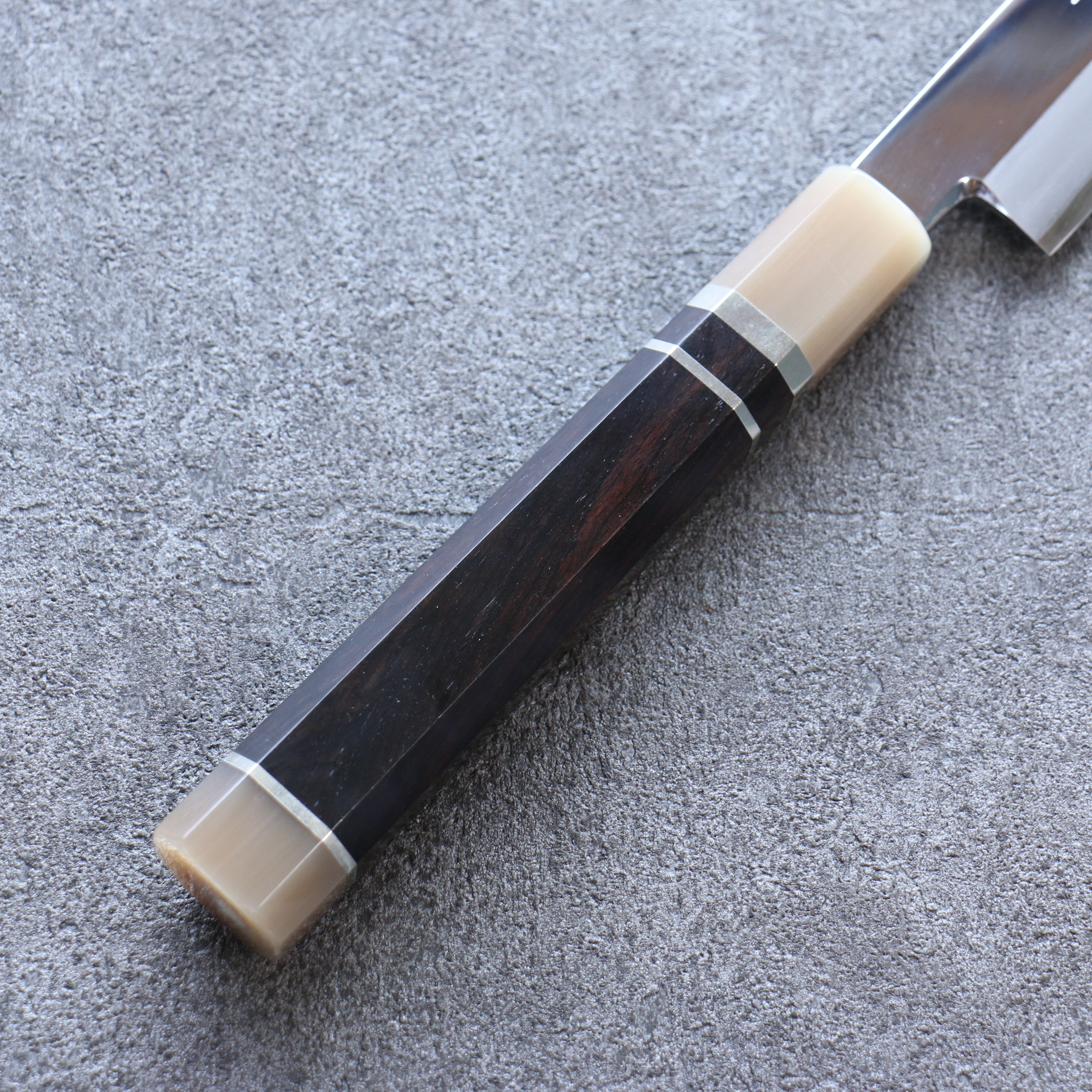 Sakai Takayuki Zangetsu Silver Steel No.3 Mirrored Finish Sakimaru Yanagiba 330mm Ebony Wood Handle with Sheath - Seisuke Knife