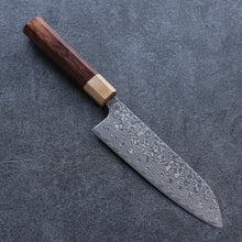  Yoshimi Kato SG2 Damascus Santoku 170mm Honduras Handle - Seisuke Knife