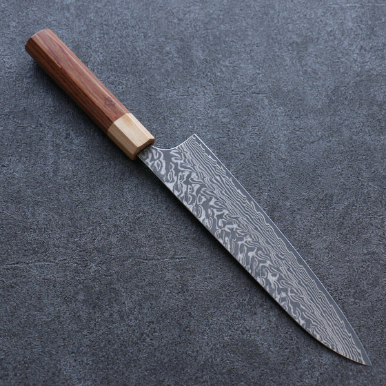 Yoshimi Kato SG2 Damascus Gyuto 210mm Honduras Handle - Seisuke Knife