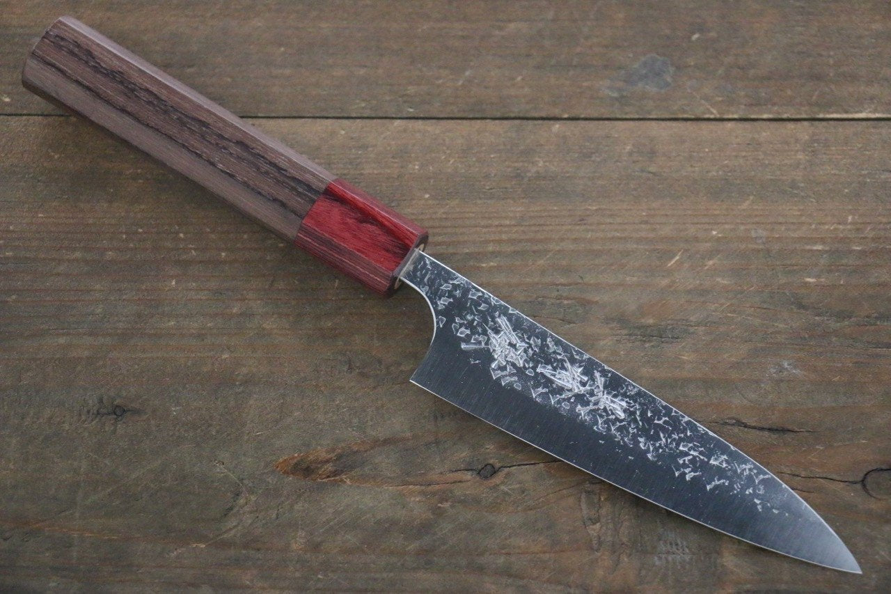 Yu Kurosaki Shizuku SG2 Hammered Petty-Utility 120mm Rosewood (ferrule: Red Pakka wood) Handle - Seisuke Knife