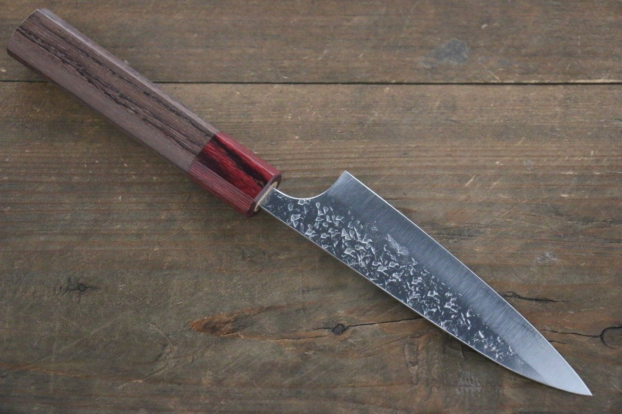 Yu Kurosaki Shizuku SG2 Hammered Petty-Utility 120mm Rosewood (ferrule: Red Pakka wood) Handle - Seisuke Knife