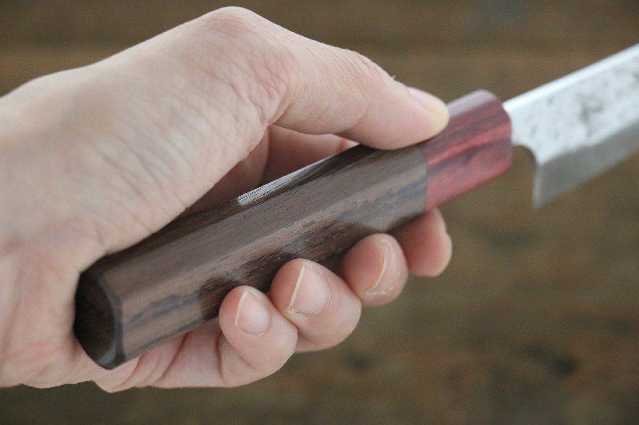 Yu Kurosaki Shizuku SG2 Hammered Petty-Utility 120mm Rosewood (ferrule: Red Pakka wood) Handle - Seisuke Knife