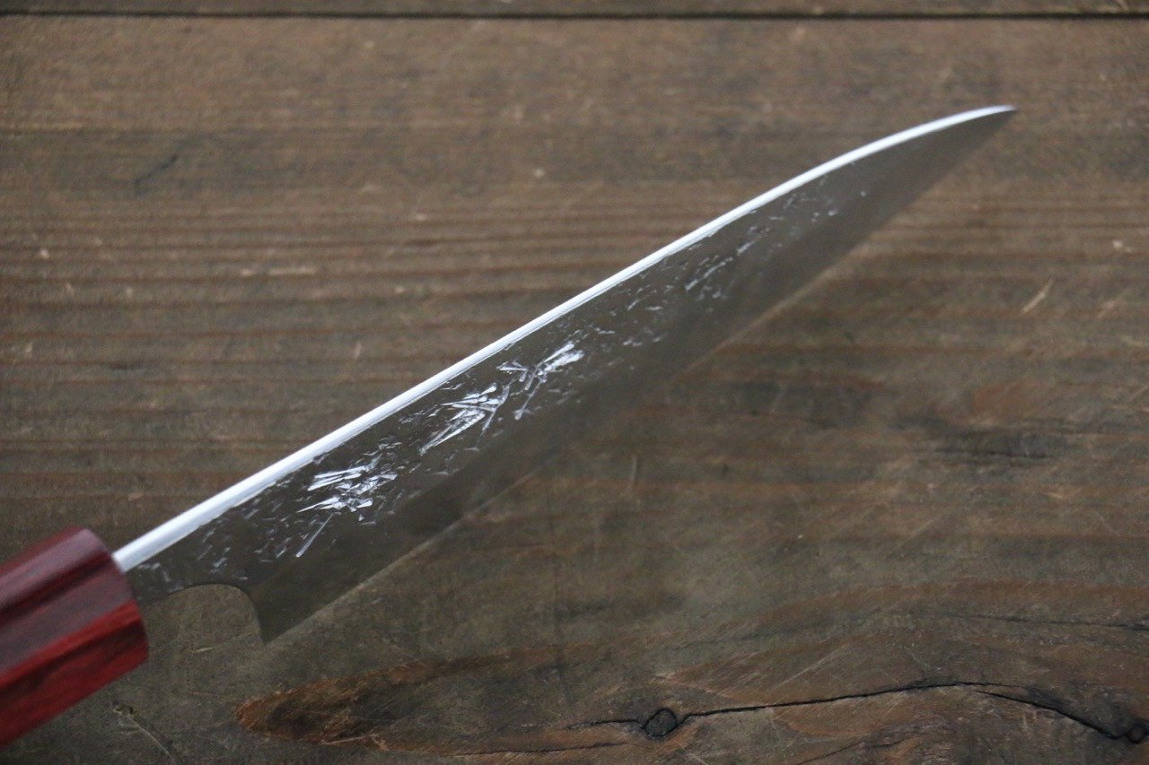 Yu Kurosaki Shizuku SG2 Hammered Petty-Utility 120mm Rosewood (ferrule: Red Pakka wood) Handle - Seisuke Knife
