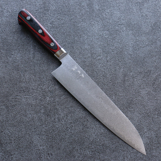 Yoshimi Kato VG10 Damascus Migaki Polish Finish Gyuto 210mm Red Pakka wood Handle - Seisuke Knife