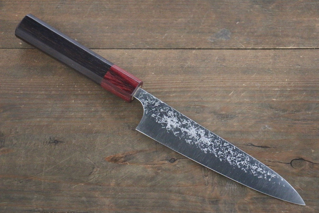 Yu Kurosaki Shizuku SG2 Hammered Petty-Utility 150mm Rosewood (ferrule: Red Pakka wood) Handle - Seisuke Knife