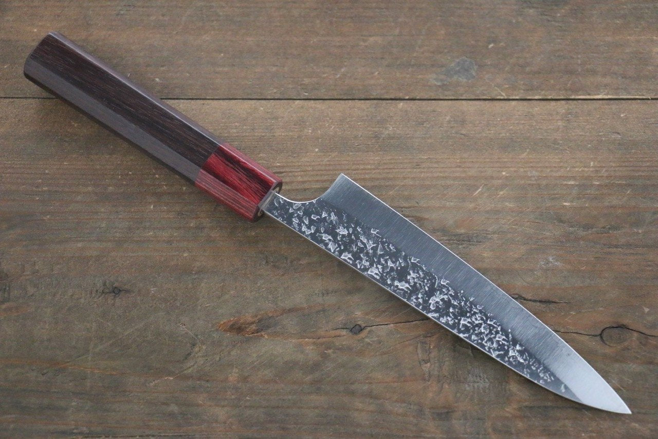 Yu Kurosaki Shizuku SG2 Hammered Petty-Utility 150mm Rosewood (ferrule: Red Pakka wood) Handle - Seisuke Knife