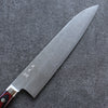 Yoshimi Kato VG10 Damascus Migaki Polish Finish Gyuto 210mm Red Pakka wood Handle - Seisuke Knife - Slide 3