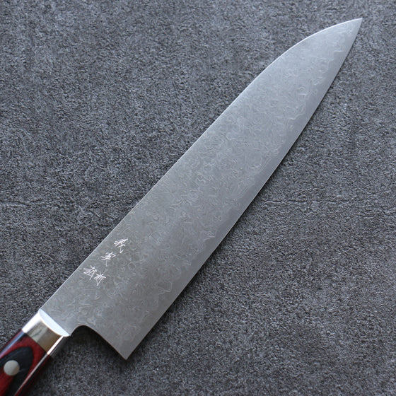 Yoshimi Kato VG10 Damascus Migaki Polish Finish Gyuto 210mm Red Pakka wood Handle - Seisuke Knife