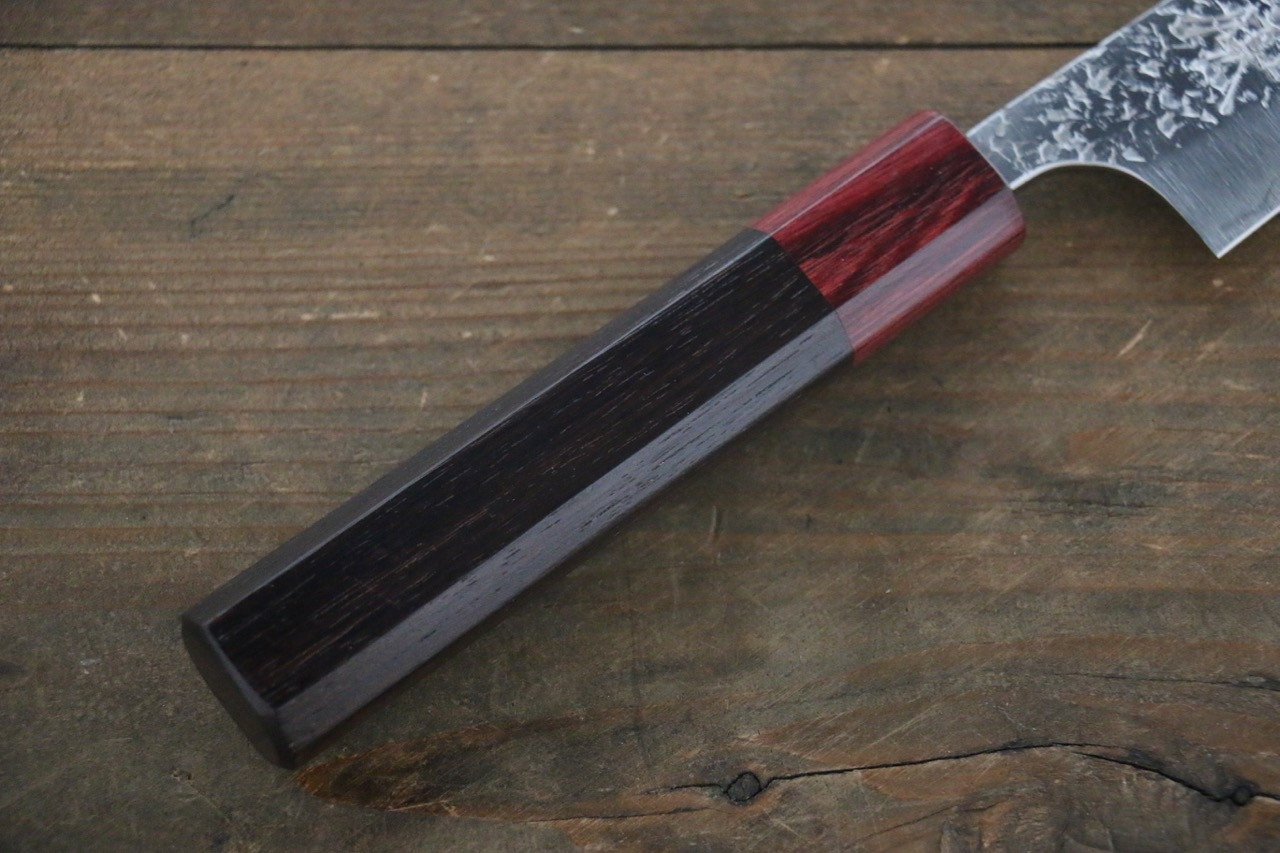Yu Kurosaki Shizuku SG2 Hammered Petty-Utility 150mm Rosewood (ferrule: Red Pakka wood) Handle - Seisuke Knife