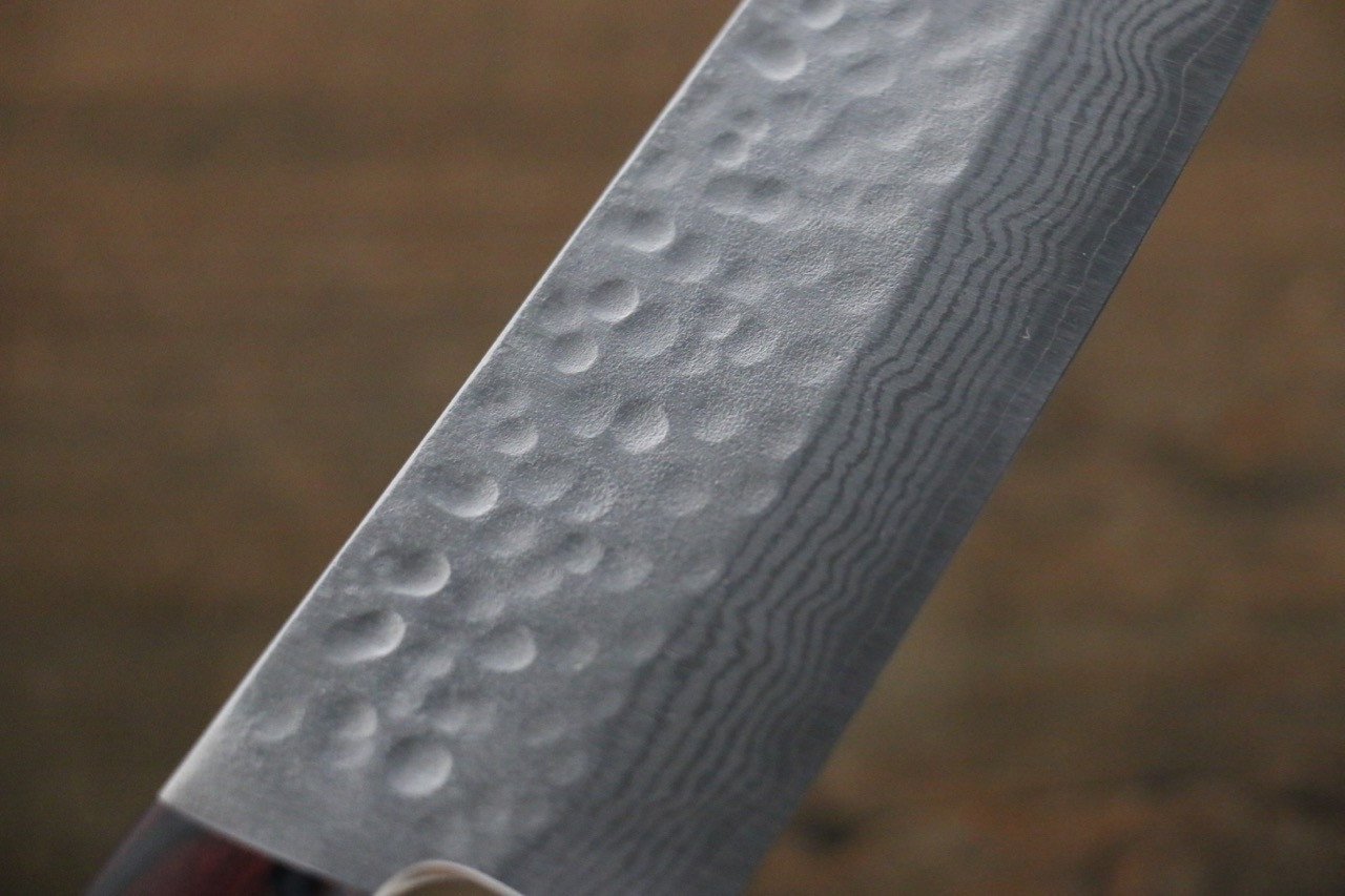 Yoshimi Kato VG1 Damascus Hammered Santoku Japanese Chef Knife 170mm - Seisuke Knife