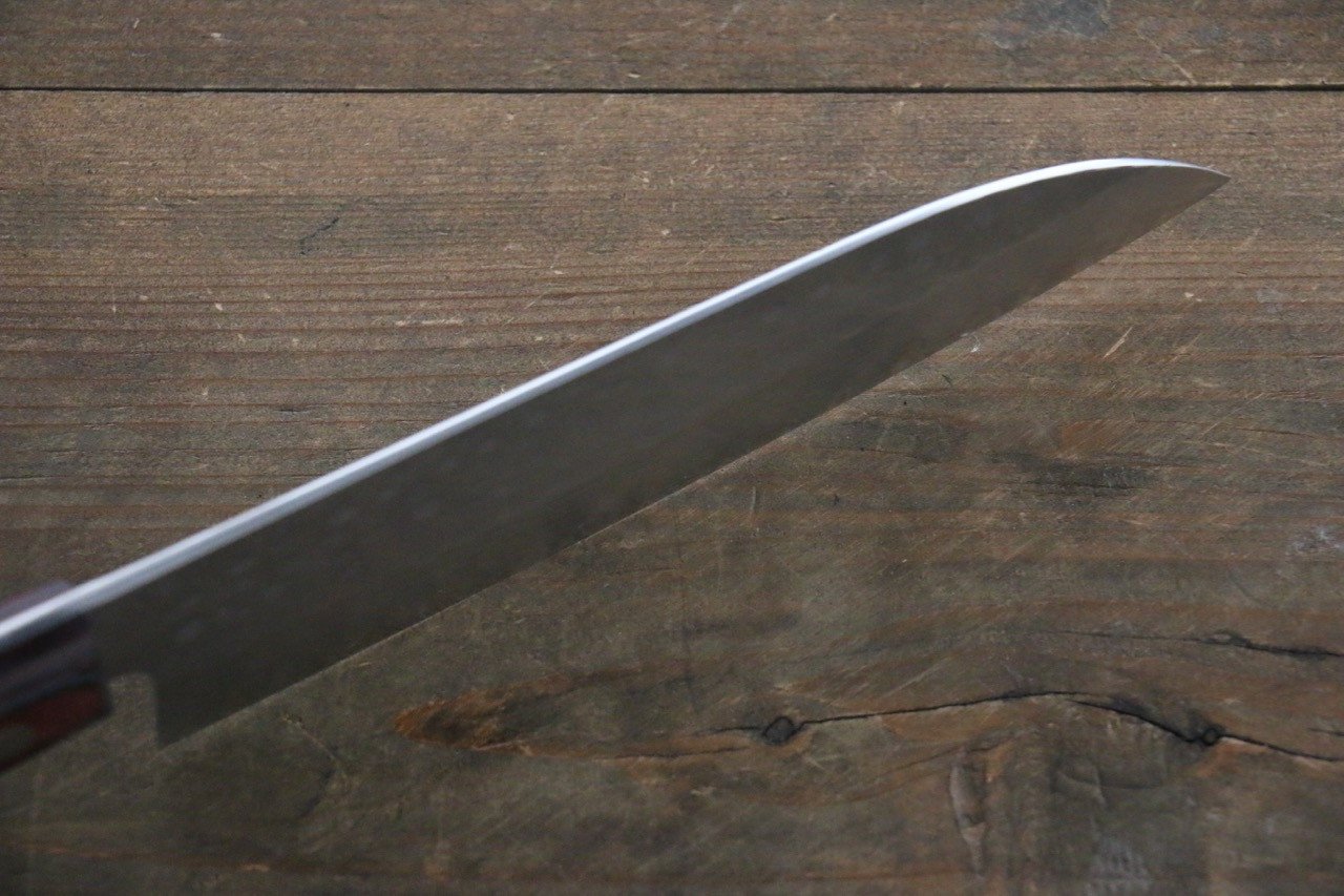 Yoshimi Kato VG1 Damascus Hammered Santoku Japanese Chef Knife 170mm - Seisuke Knife